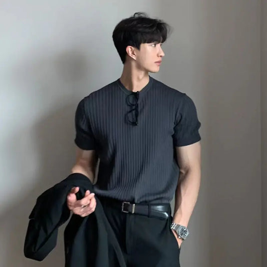 Korean Style Loose Short-Sleeved Men's T-Shirt