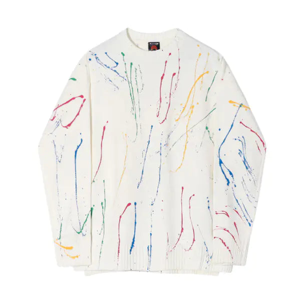 Graffiti Sweater with Loose Trendy Design