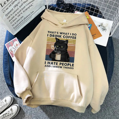 Creative Printed Cat Hoodie for Women