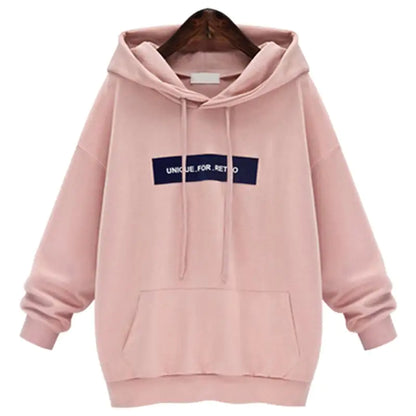 Loose Fit Plus Fleece Hooded Sweater for Students