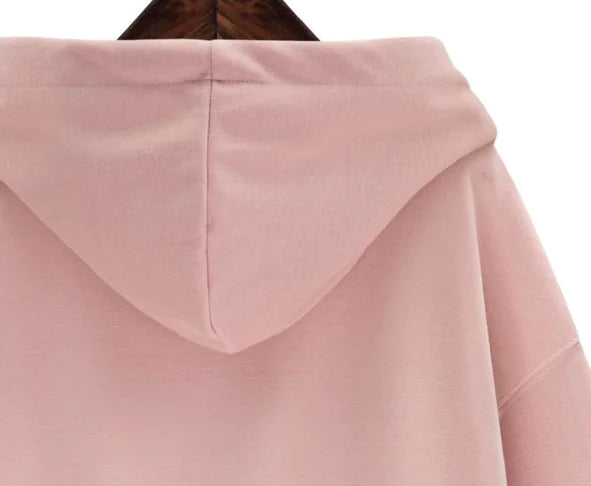 Loose Fit Plus Fleece Hooded Sweater for Students