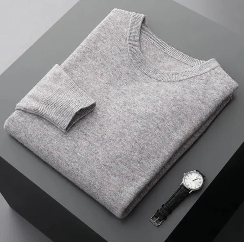 Men's Round Neck Pure Cashmere Sweater