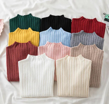 Chic High Neck Striped Sweater for Fall/Winter