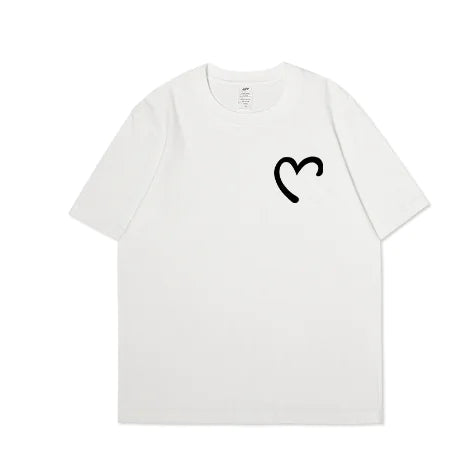 Personalized White Couple T-Shirts for Students