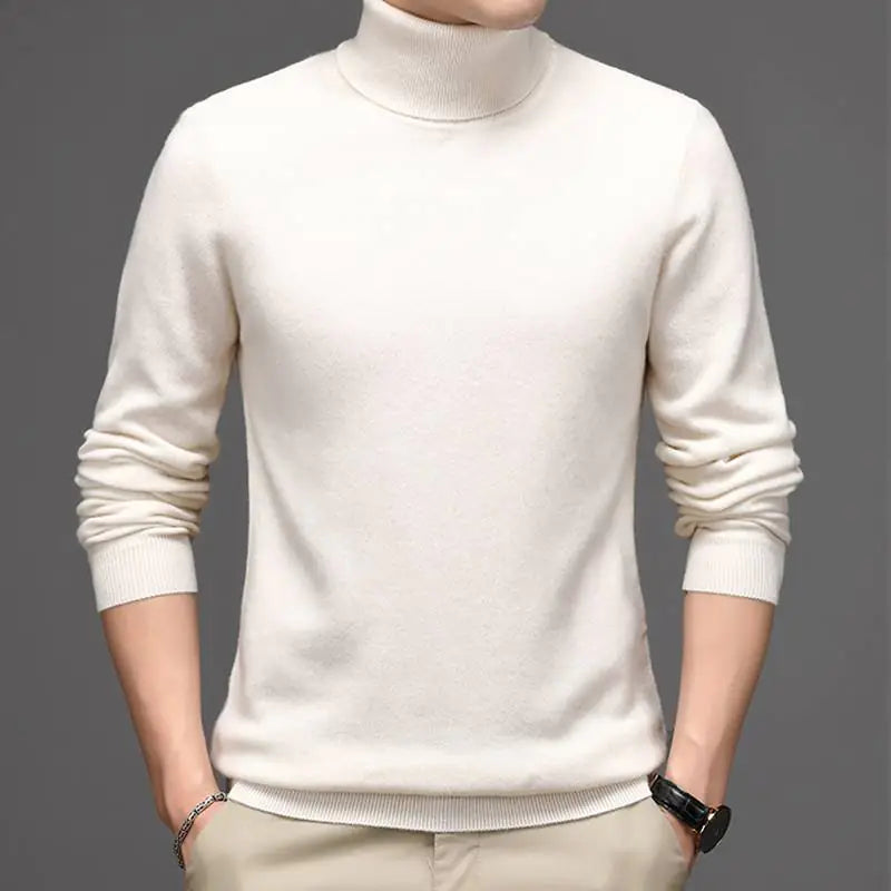 Men's High Neck Thickened Pure Cashmere Sweater