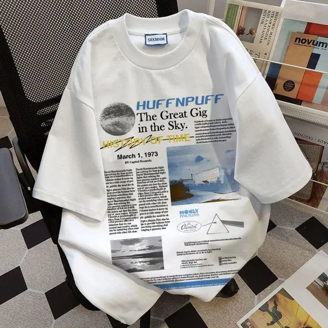 Monogram Print T-Shirts for Men and Women, Vintage Style