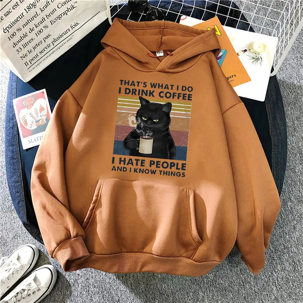 Creative Printed Cat Hoodie for Women