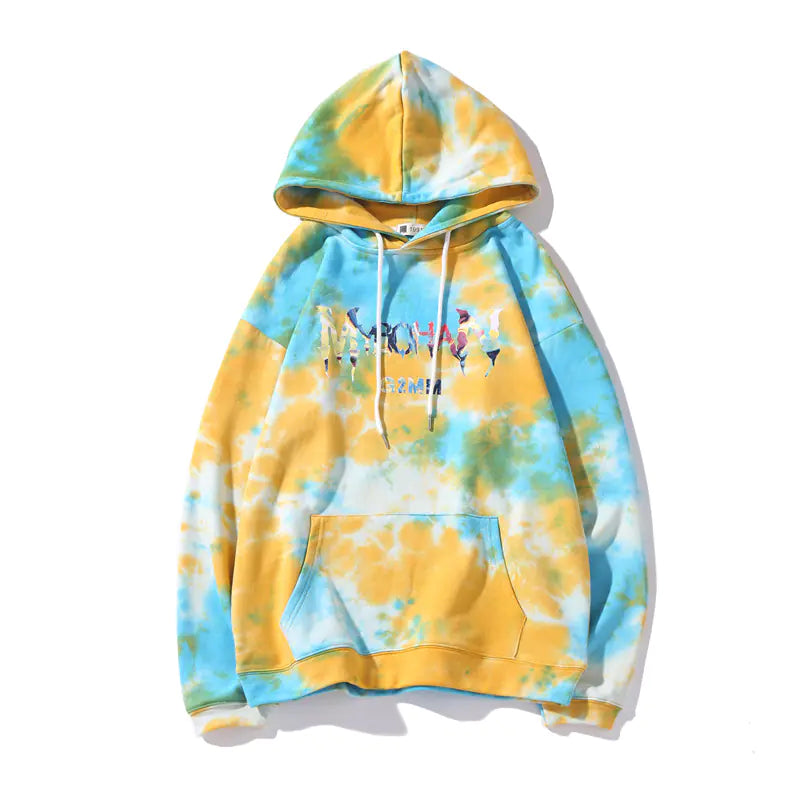 Tie-Dye Smiley Face Hoodies for Couples