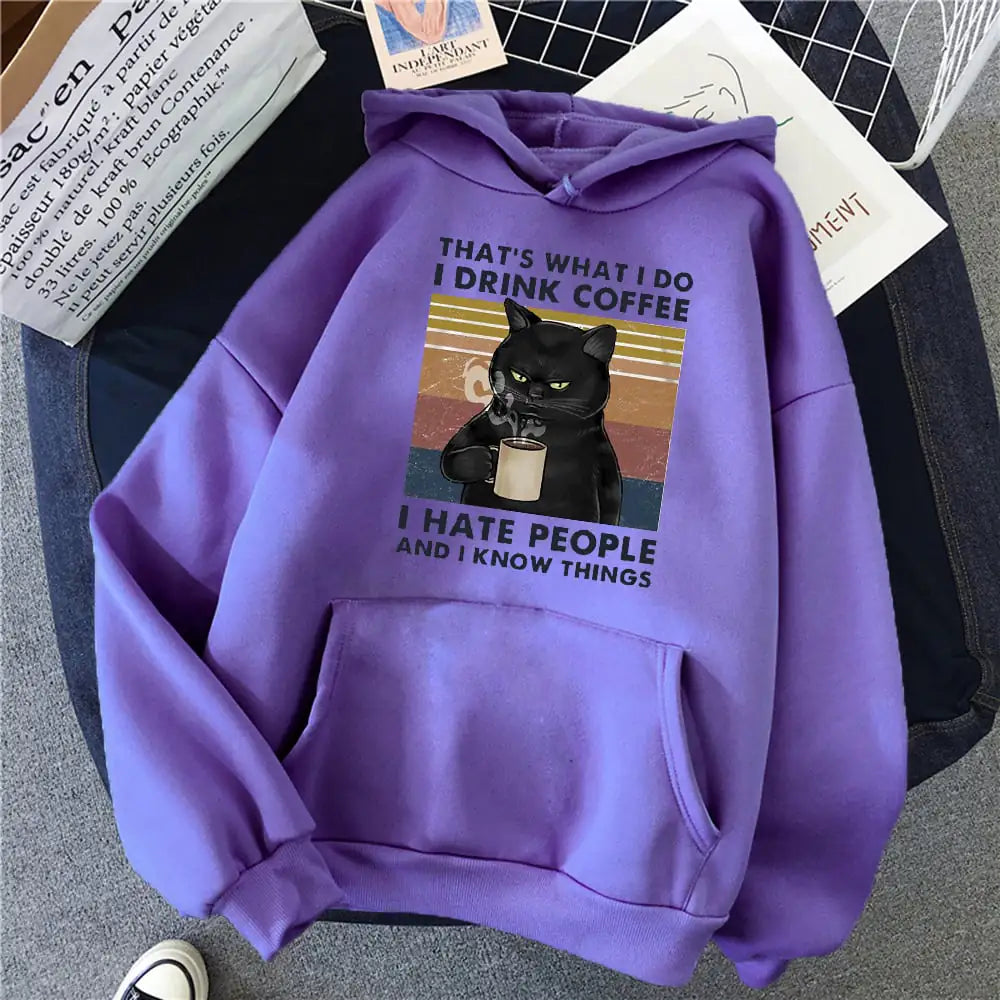 Creative Printed Cat Hoodie for Women