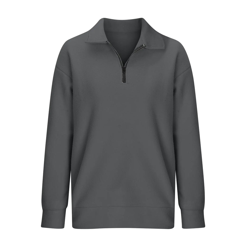 Plus Size Oversized Half Zip Pullover Sweatshirt