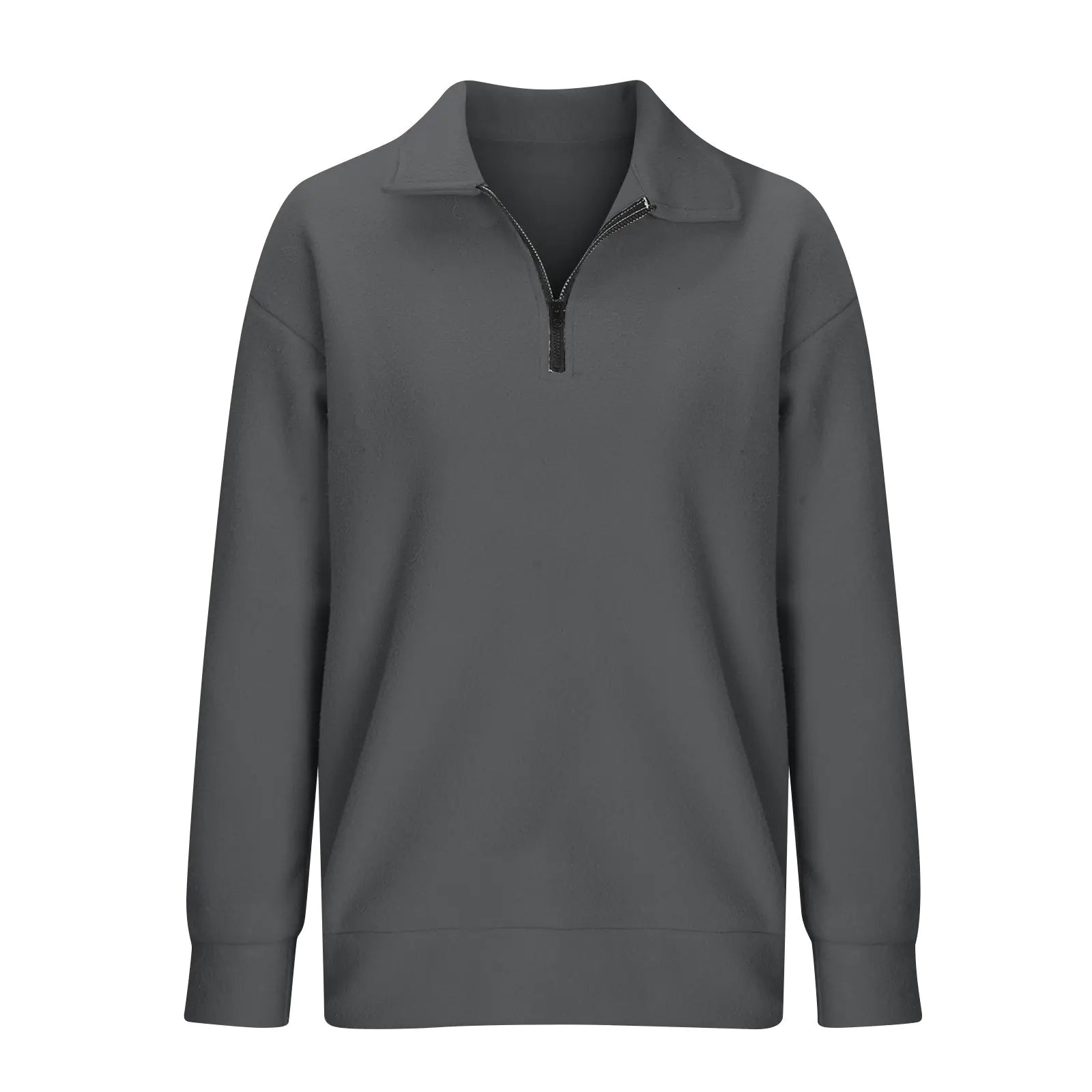 Plus Size Oversized Half Zip Pullover Sweatshirt