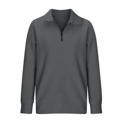 Plus Size Oversized Half Zip Pullover Sweatshirt