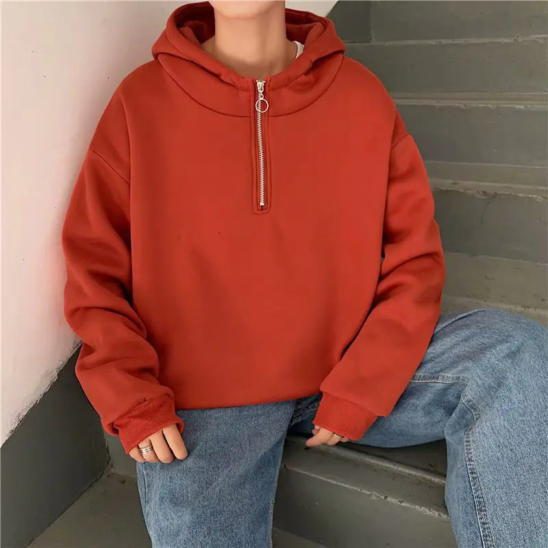 Men's Hooded Fleece Sweatshirt with Zipper - Autumn/Winter