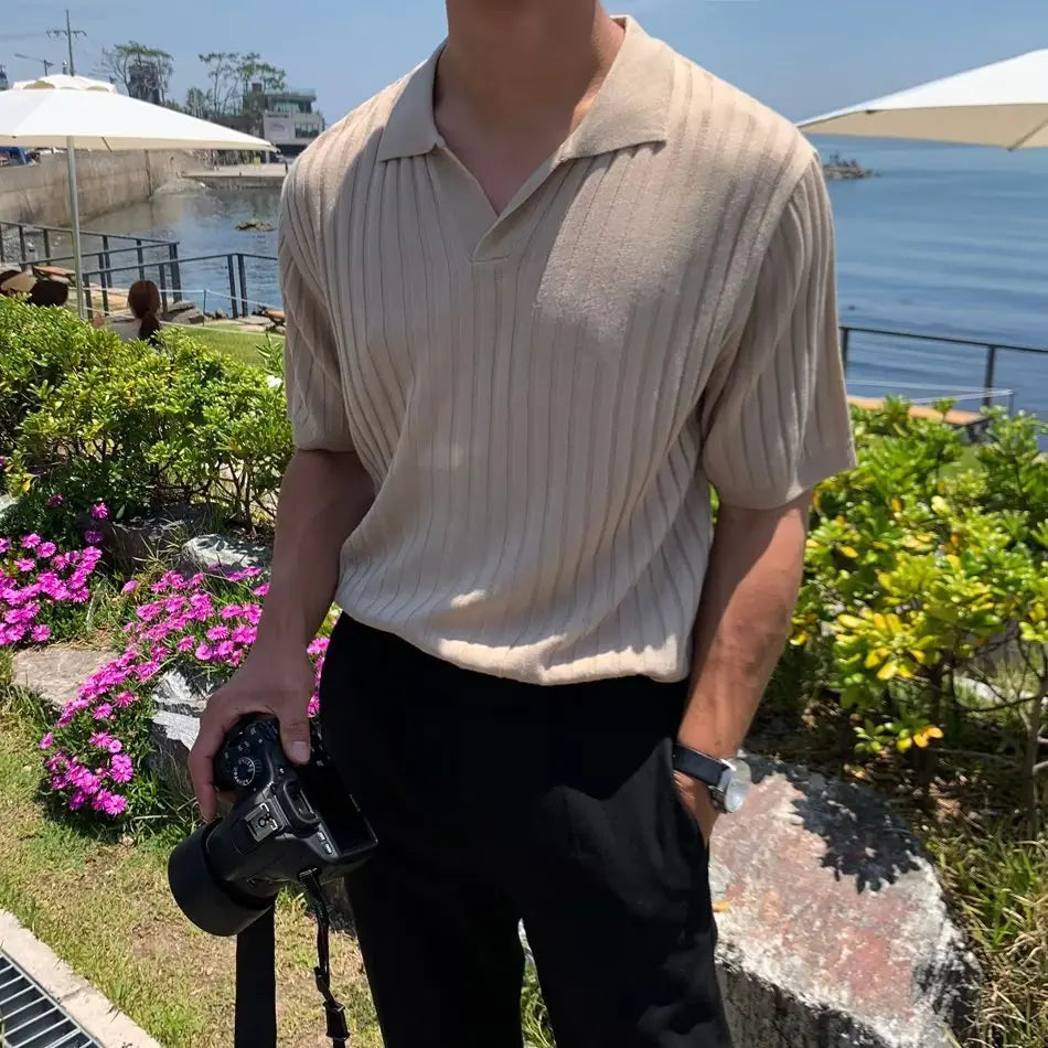 Japanese Style Trendy Men's Polo Shirt (Short Sleeve)