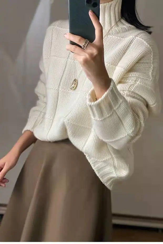New Women's Thick Knitted Loose Wool Sweater