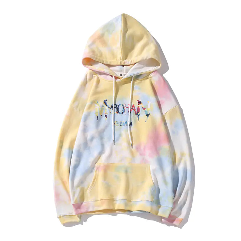 Tie-Dye Smiley Face Hoodies for Couples