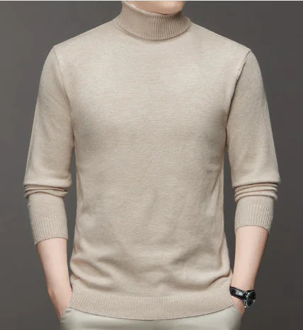 Men's High Neck Thickened Pure Cashmere Sweater