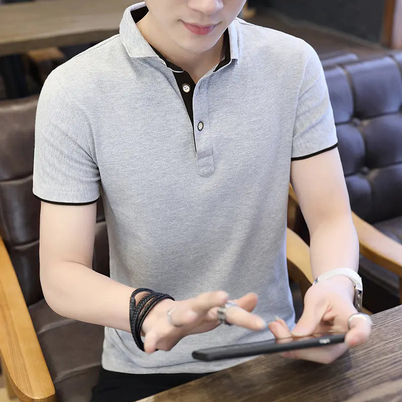 Men's Casual Short Sleeve Polo Shirt - Fashionable & Breathable