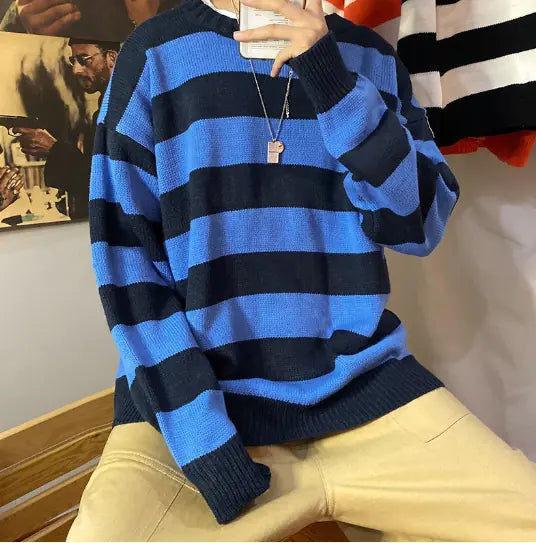 Men's Loose Round Neck Sweater for Autumn & Winter