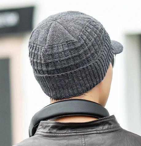 Autumn Winter Thick Knit Beanie for Men and Women